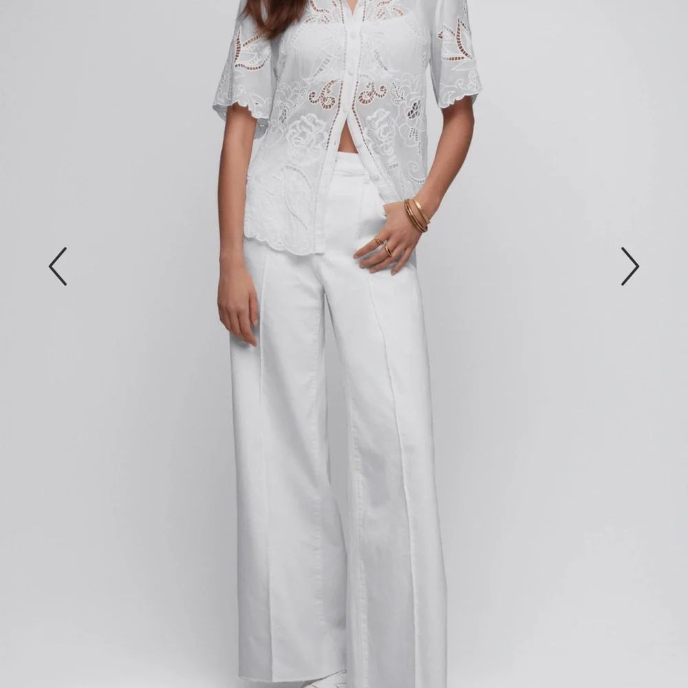 Johnny Was Chryssie button up White Embroidered Blouse - Picture 7 of 9